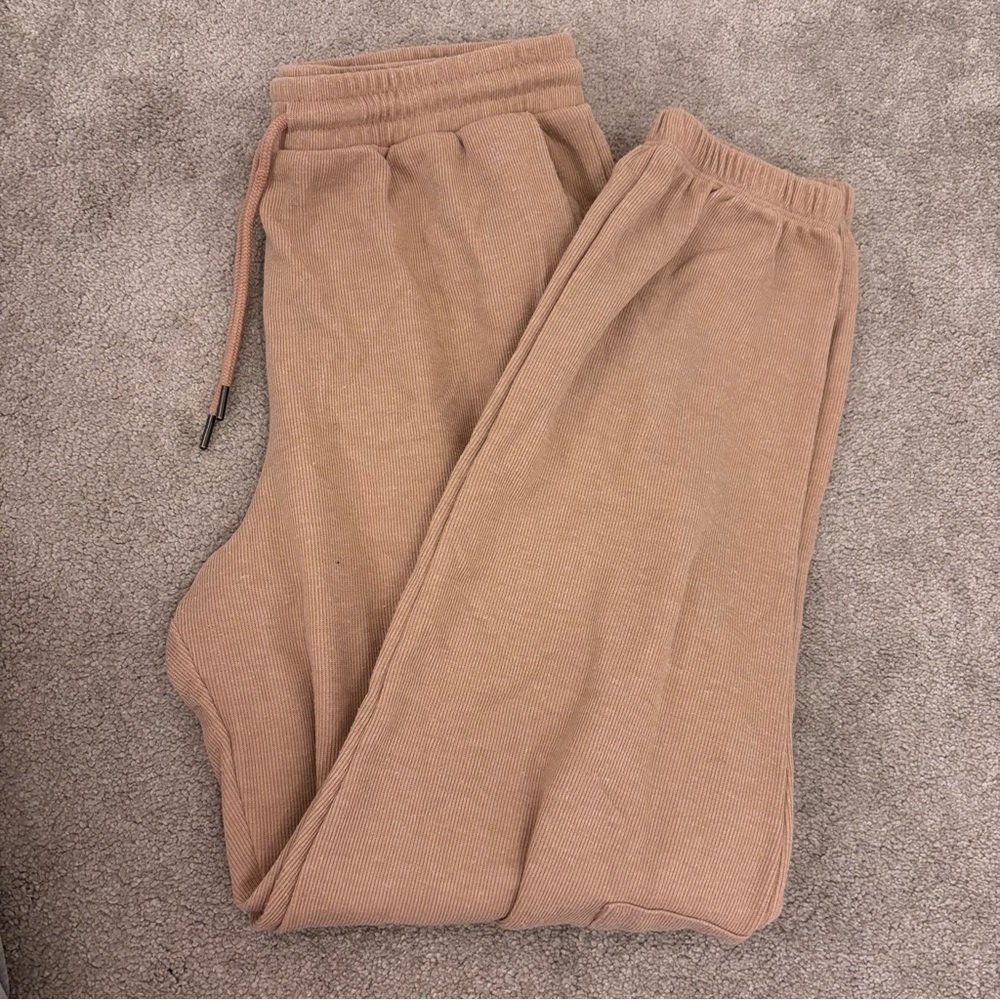 Hippie Rose Tan Sweatpants Cozy Cotton Blend
